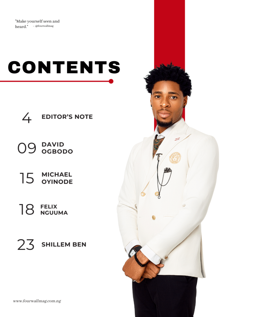 Fourwall Special Issue: David Ogbodo Graces The January 2026 Cover 3 - Fourwall Magazine